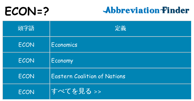 econ は何の略します。
