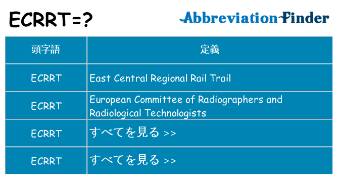 ecrrt は何の略します。