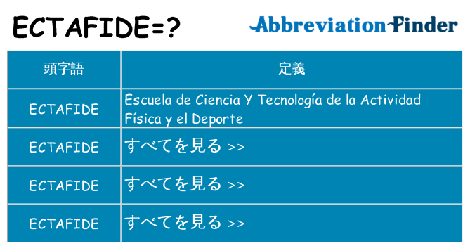 ectafide は何の略します。