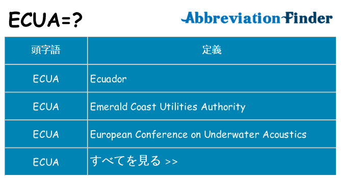 ecua は何の略します。