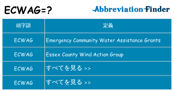 ecwag は何の略します。