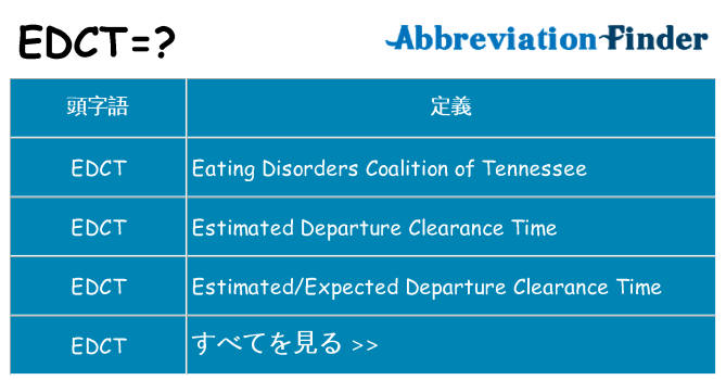 edct は何の略します。