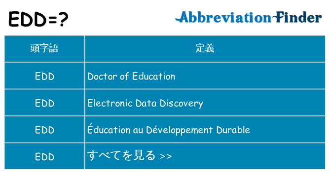 edd は何の略します。