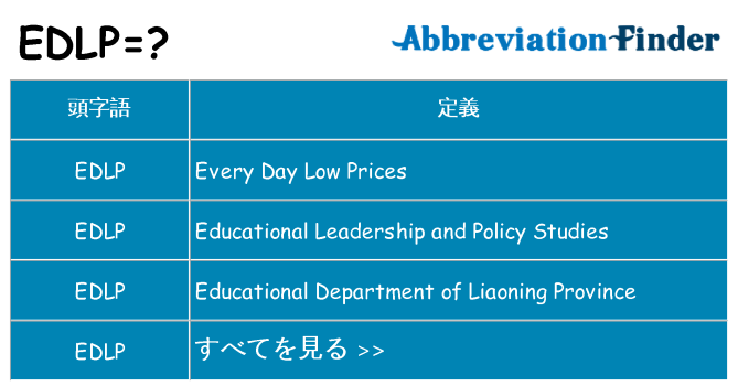 edlp は何の略します。
