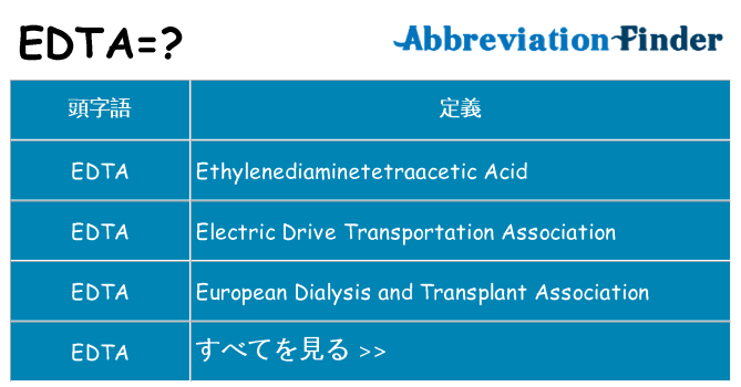 edta は何の略します。