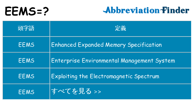 eems は何の略します。