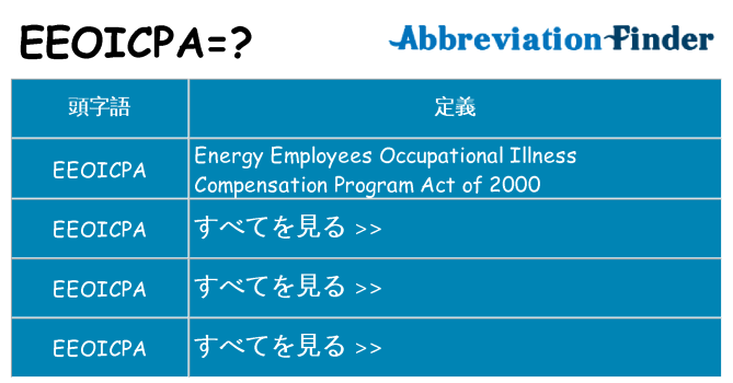 eeoicpa は何の略します。
