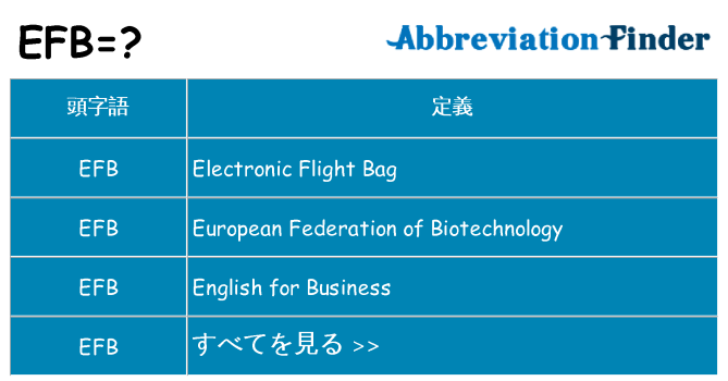 efb は何の略します。