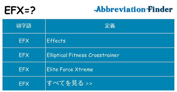 efx は何の略します。