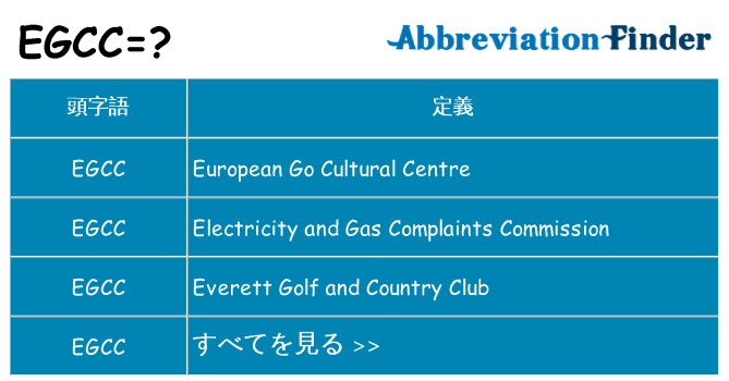 egcc は何の略します。