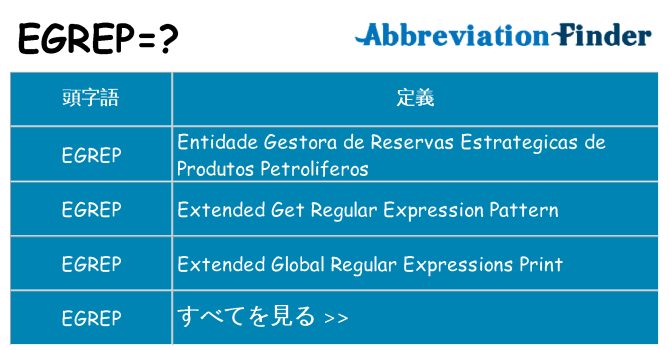 egrep は何の略します。