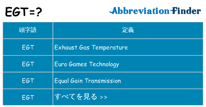 egt は何の略します。
