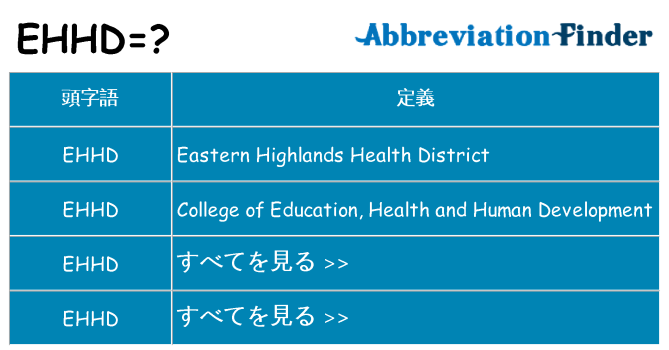 ehhd は何の略します。