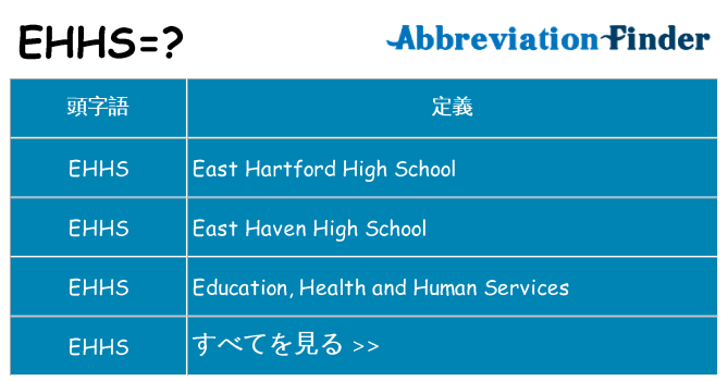 ehhs は何の略します。