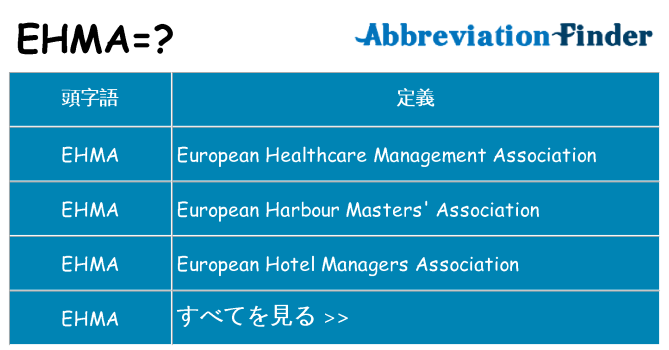 ehma は何の略します。