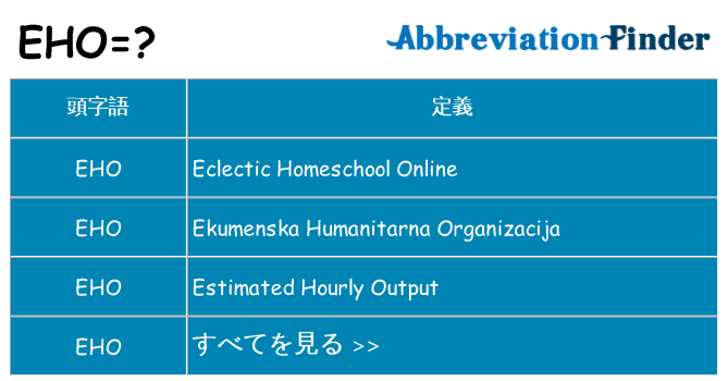 eho は何の略します。