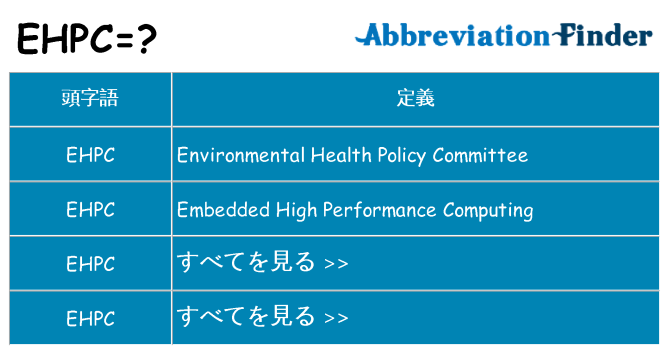 ehpc は何の略します。