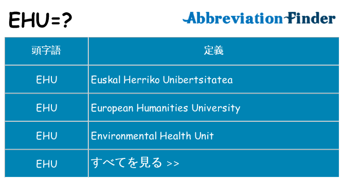 ehu は何の略します。