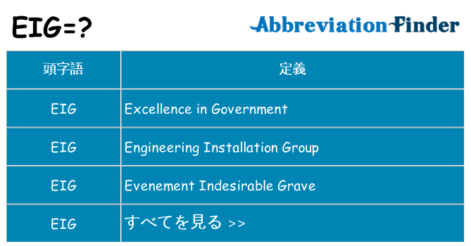 eig は何の略します。