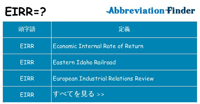 eirr は何の略します。