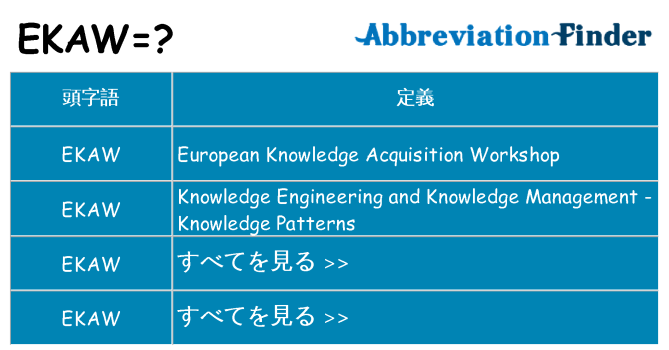ekaw は何の略します。