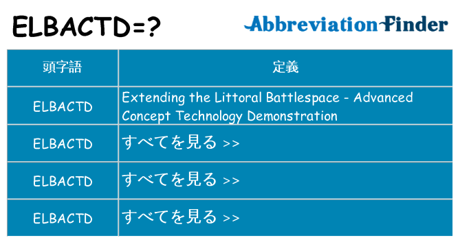 elbactd は何の略します。