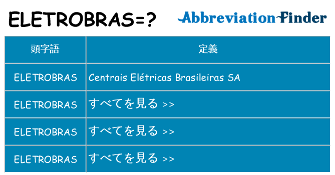 eletrobras は何の略します。