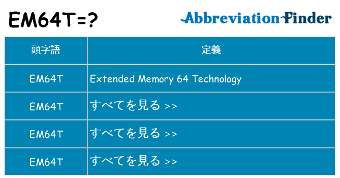 em64t は何の略します。