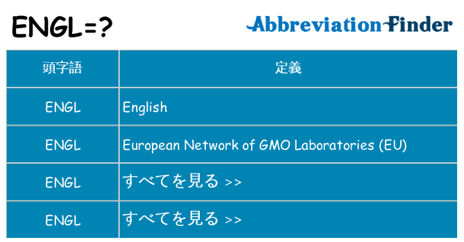 engl は何の略します。