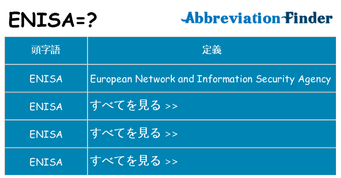 enisa は何の略します。