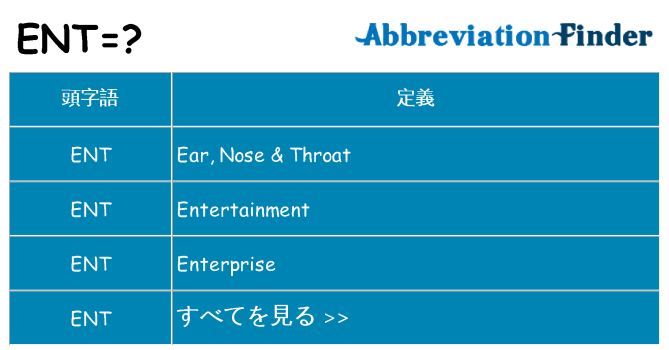 ent は何の略します。
