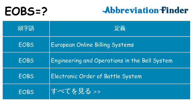 eobs は何の略します。