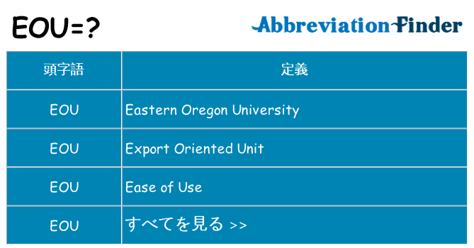 eou は何の略します。