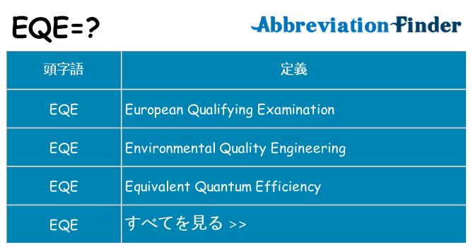 eqe は何の略します。
