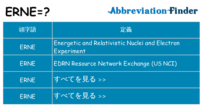 erne は何の略します。