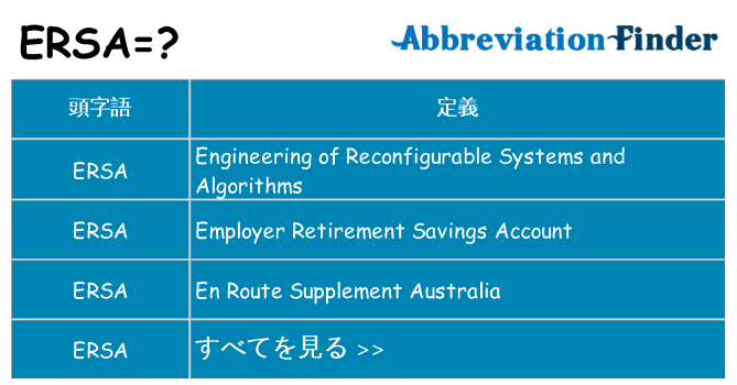 ersa は何の略します。