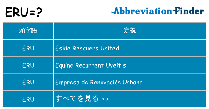 eru は何の略します。