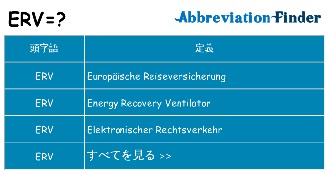 erv は何の略します。
