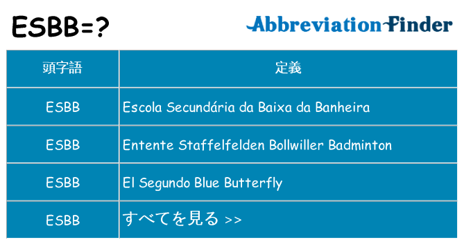 esbb は何の略します。