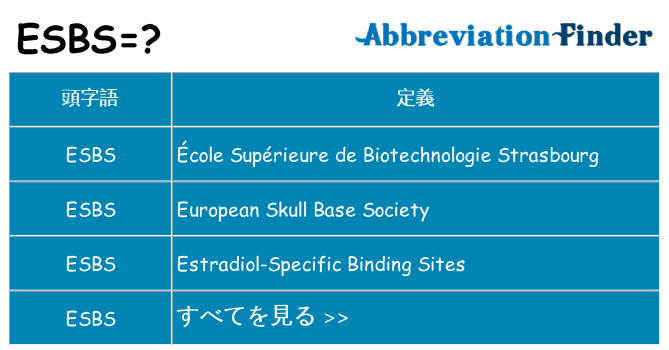 esbs は何の略します。
