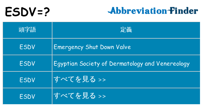 esdv は何の略します。