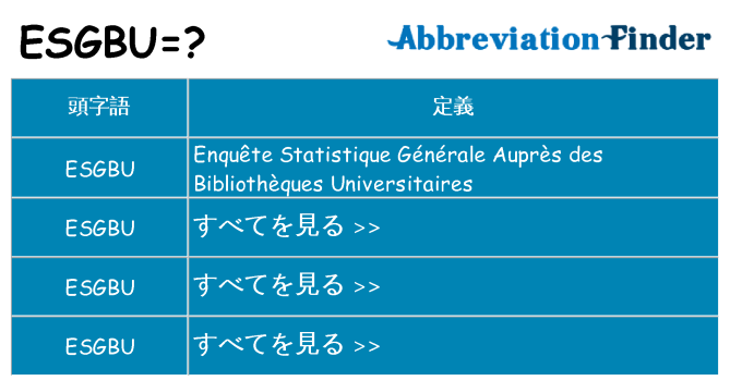 esgbu は何の略します。