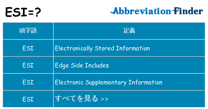 esi は何の略します。