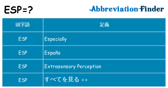 esp は何の略します。