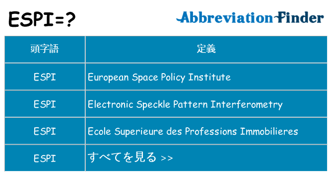 espi は何の略します。
