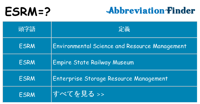 esrm は何の略します。