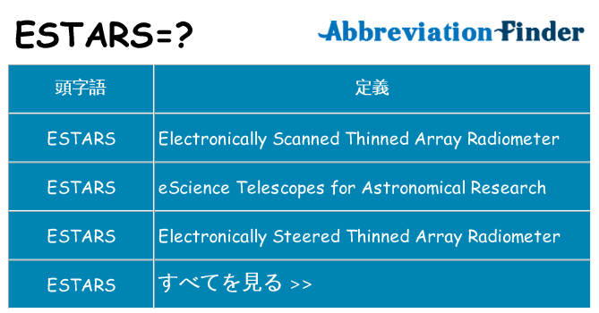 estars は何の略します。