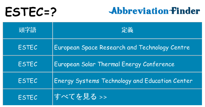 estec は何の略します。