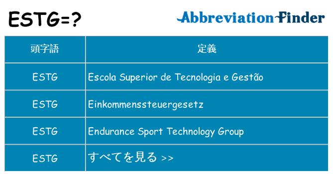 estg は何の略します。