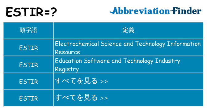 estir は何の略します。